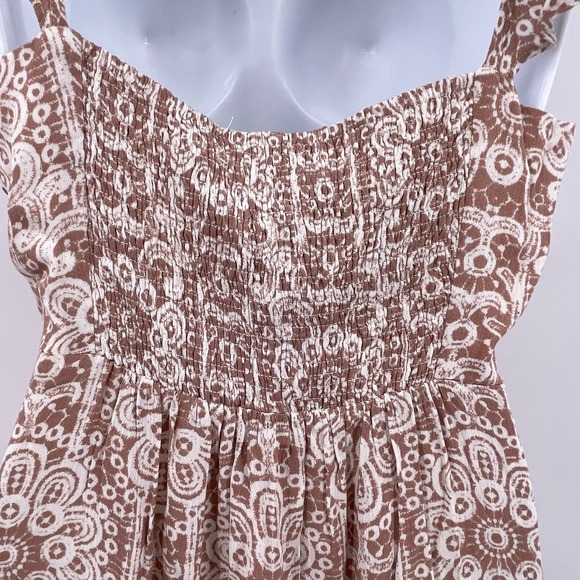 Tan Patterned Maxi Dress Honey Belle Sz S Sleeveless Sumer Hi Lo Style NWT NEW - Picture 7 of 12